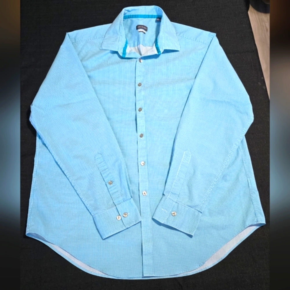 Van Heusen Blue Green Casual Button Down Shirt